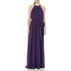NWT Anthro Donna Morgan Alana Amethyst Halter Gown